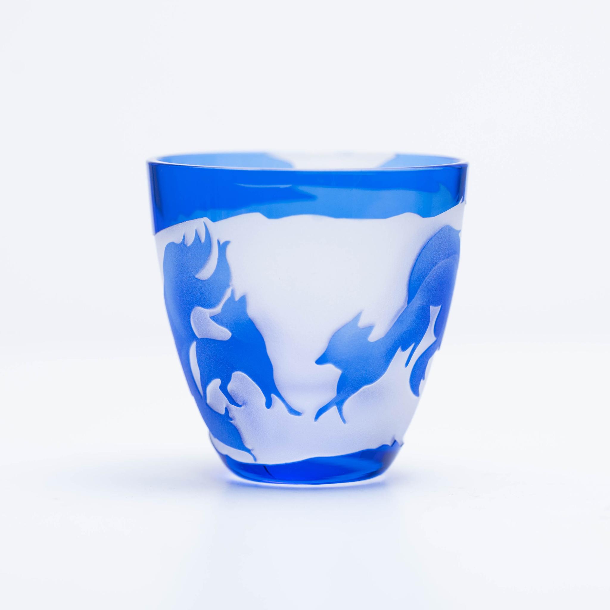 狐のぐい呑み（藍） | 2枚目