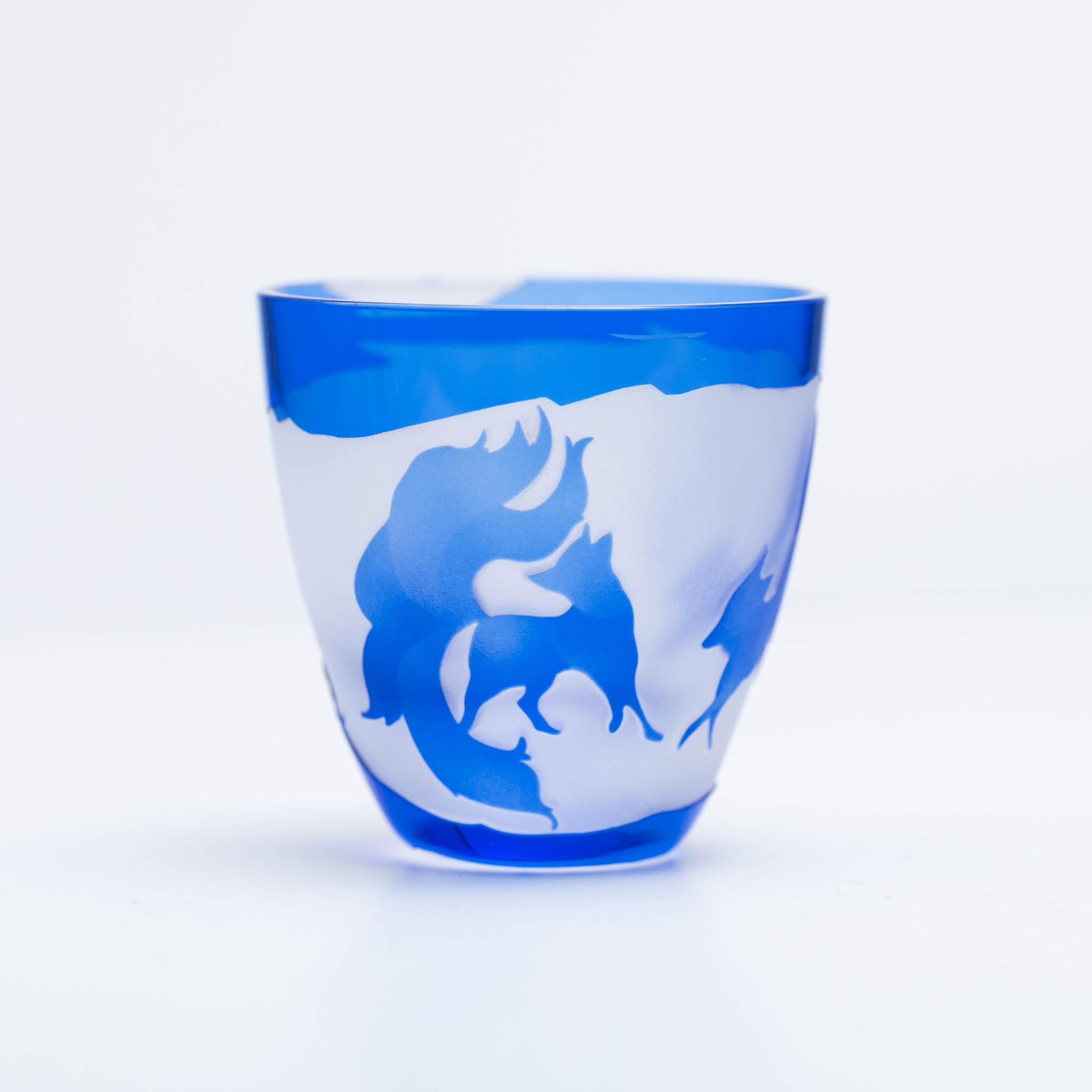 狐のぐい呑み（藍） | 3枚目